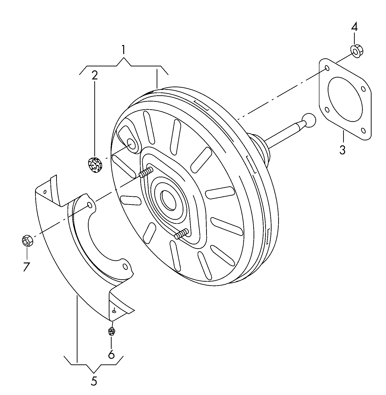 VAG 5Q1 614 106 C - Brake Booster parts5.com