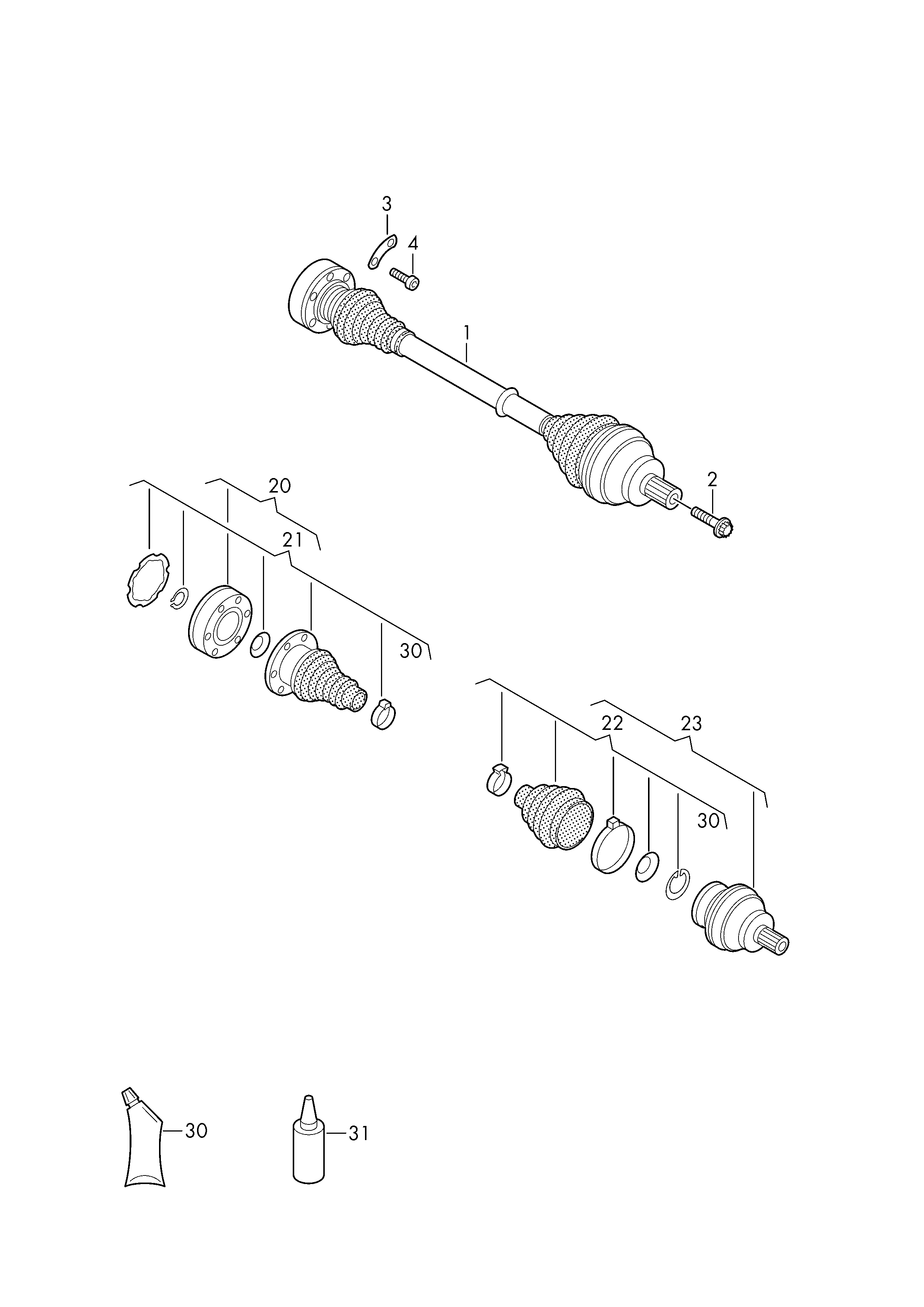 AUDI 1K0598099 - Sada kĺbov hnacieho hriadeľa parts5.com