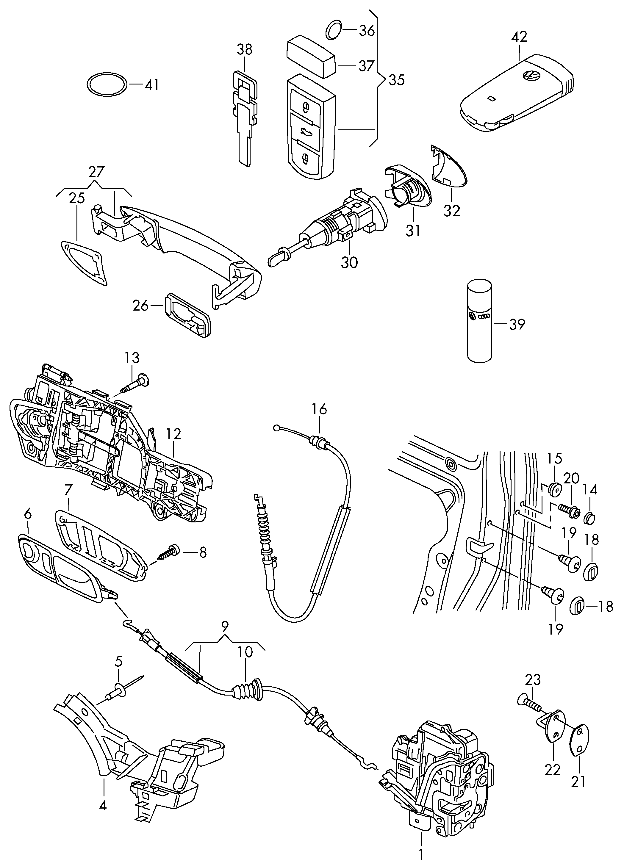 Seat 5N1 837 015C - Zamek drzwi parts5.com