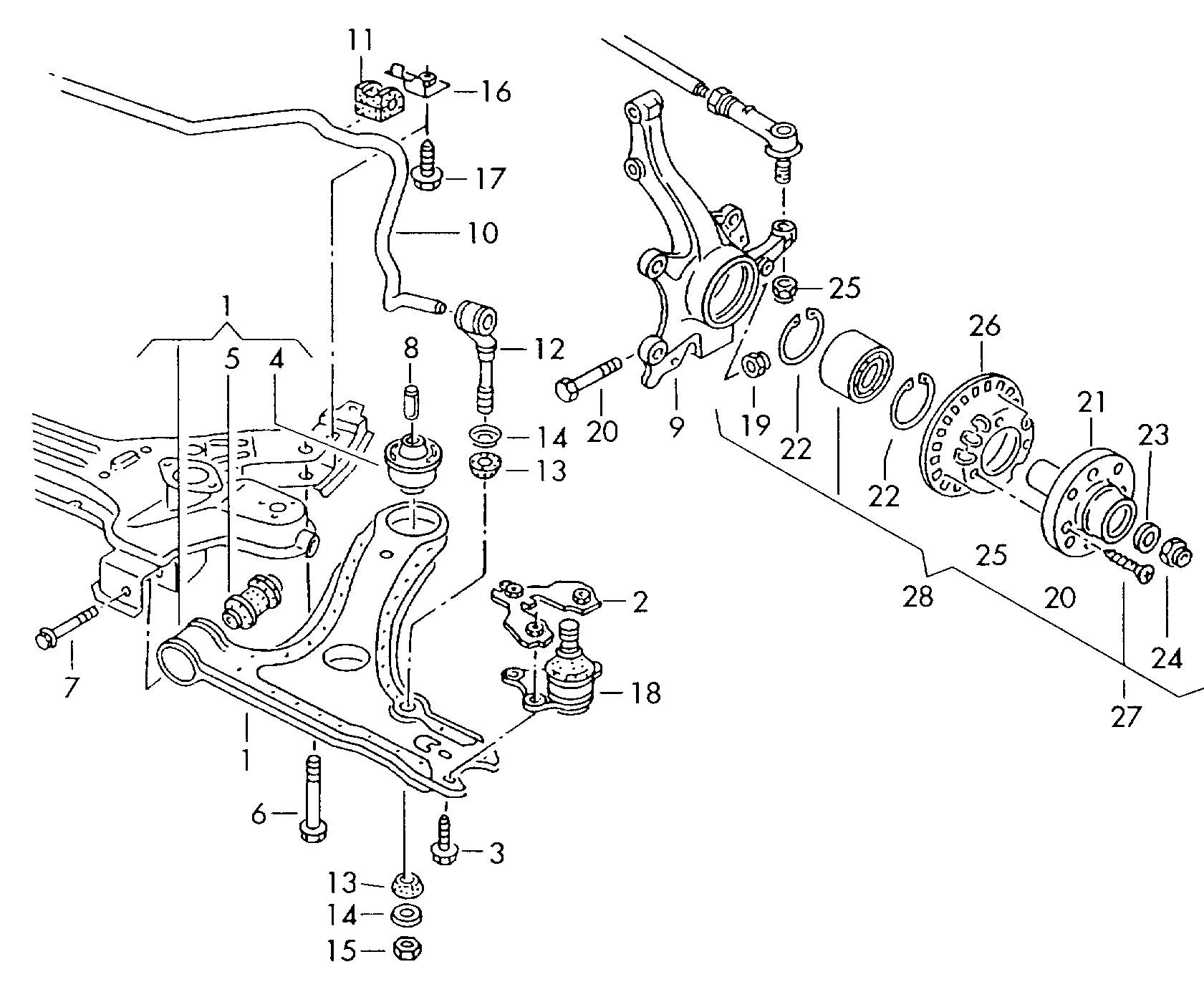 VW (FAW) 191 411 314 - Cuzinet, stabilizator parts5.com