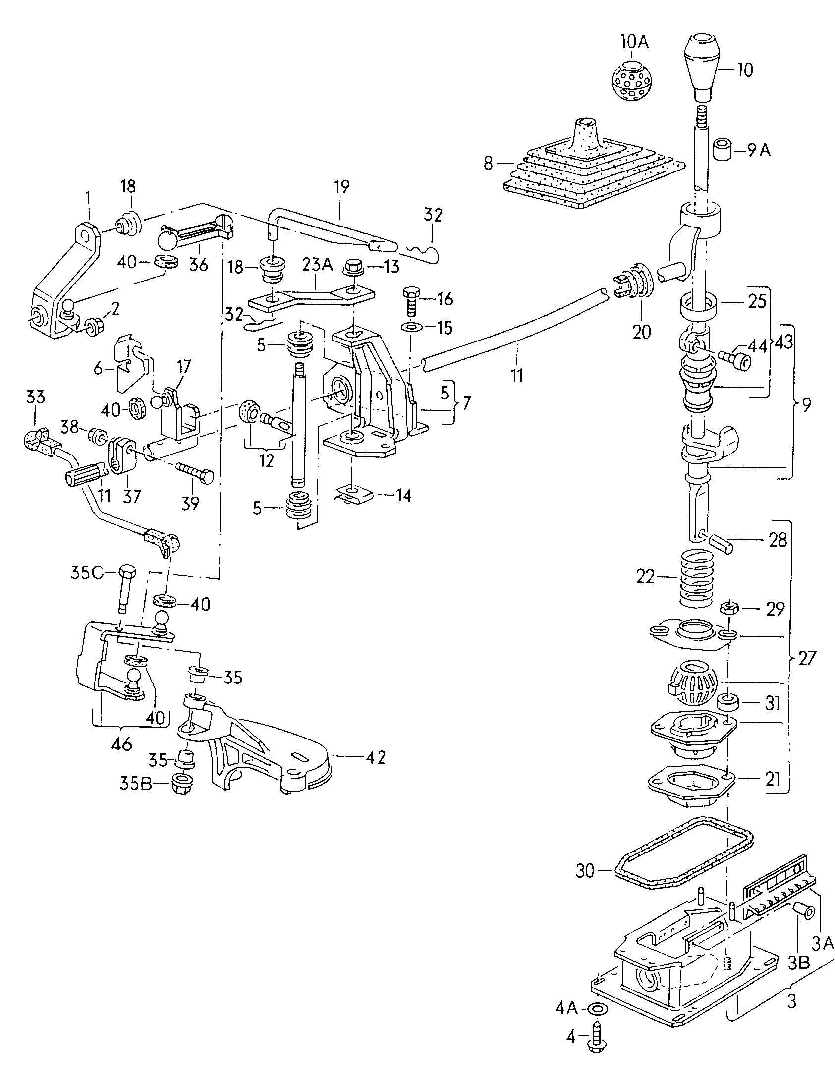 Seat 171 711 067 B - Repair Kit, gear lever parts5.com