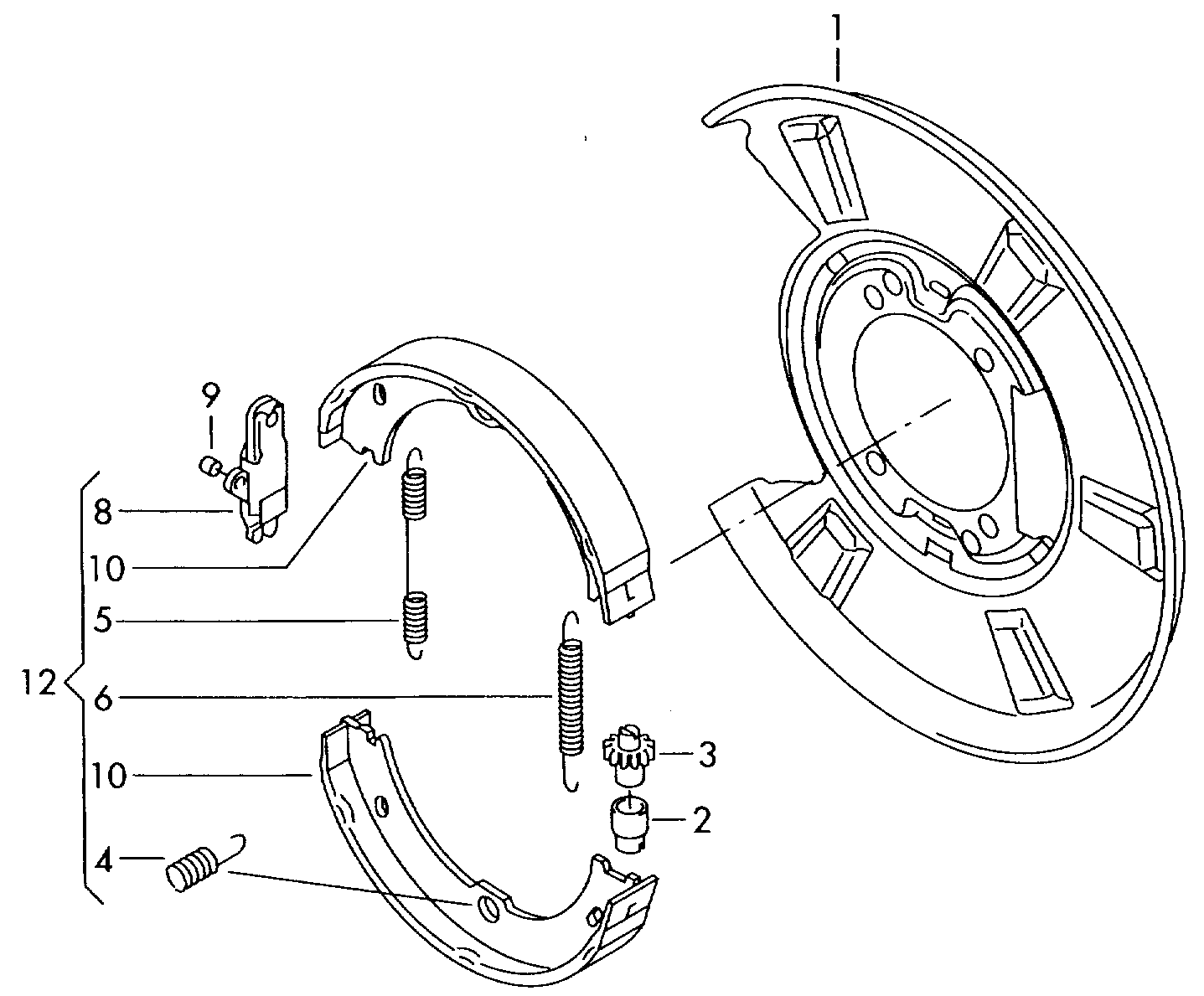 VAG 2D0609585 - Accessory Kit, parking brake shoes parts5.com