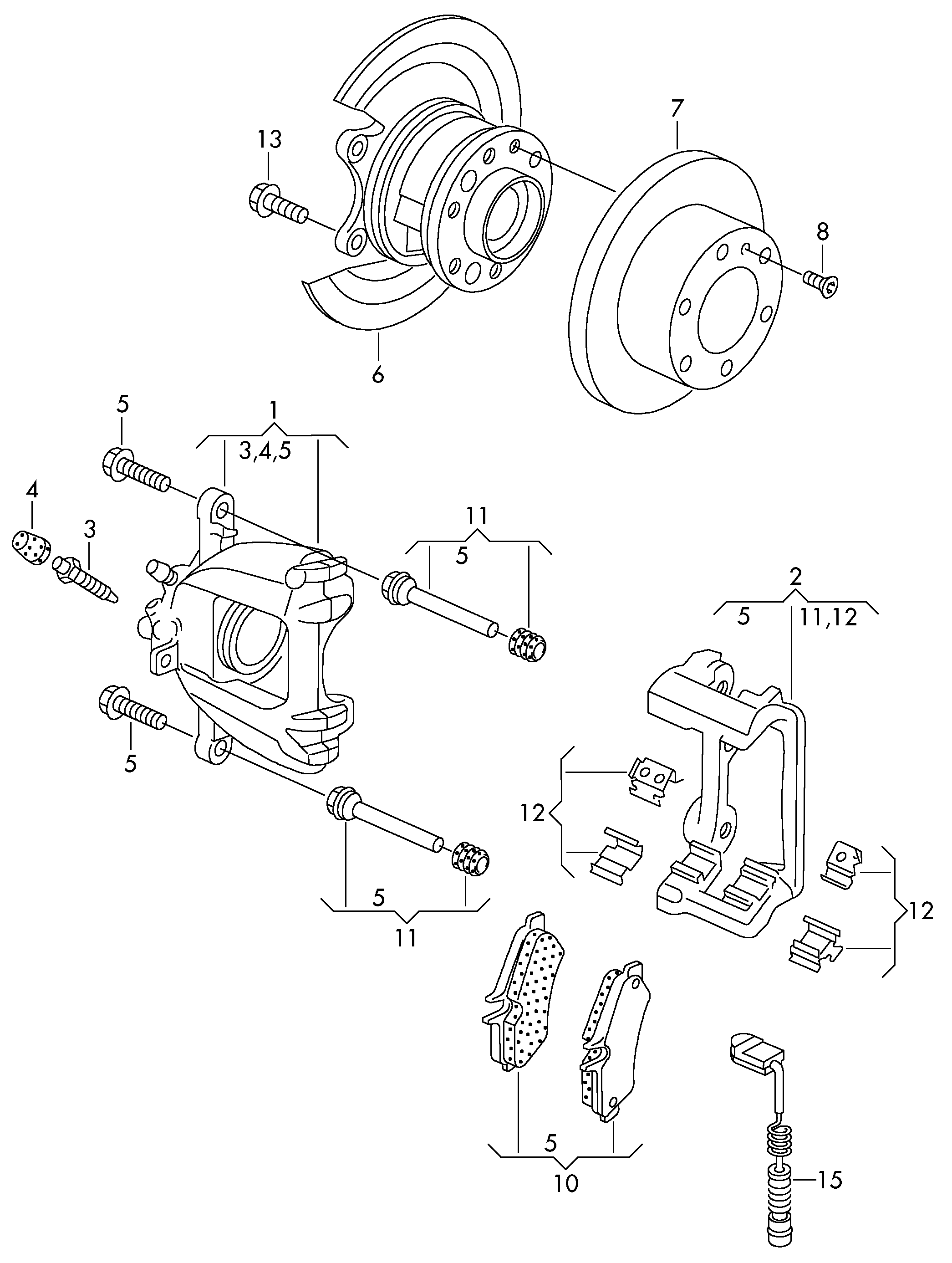 Seat 2E0698647B - Juego de casquillos guía, pinza de freno parts5.com