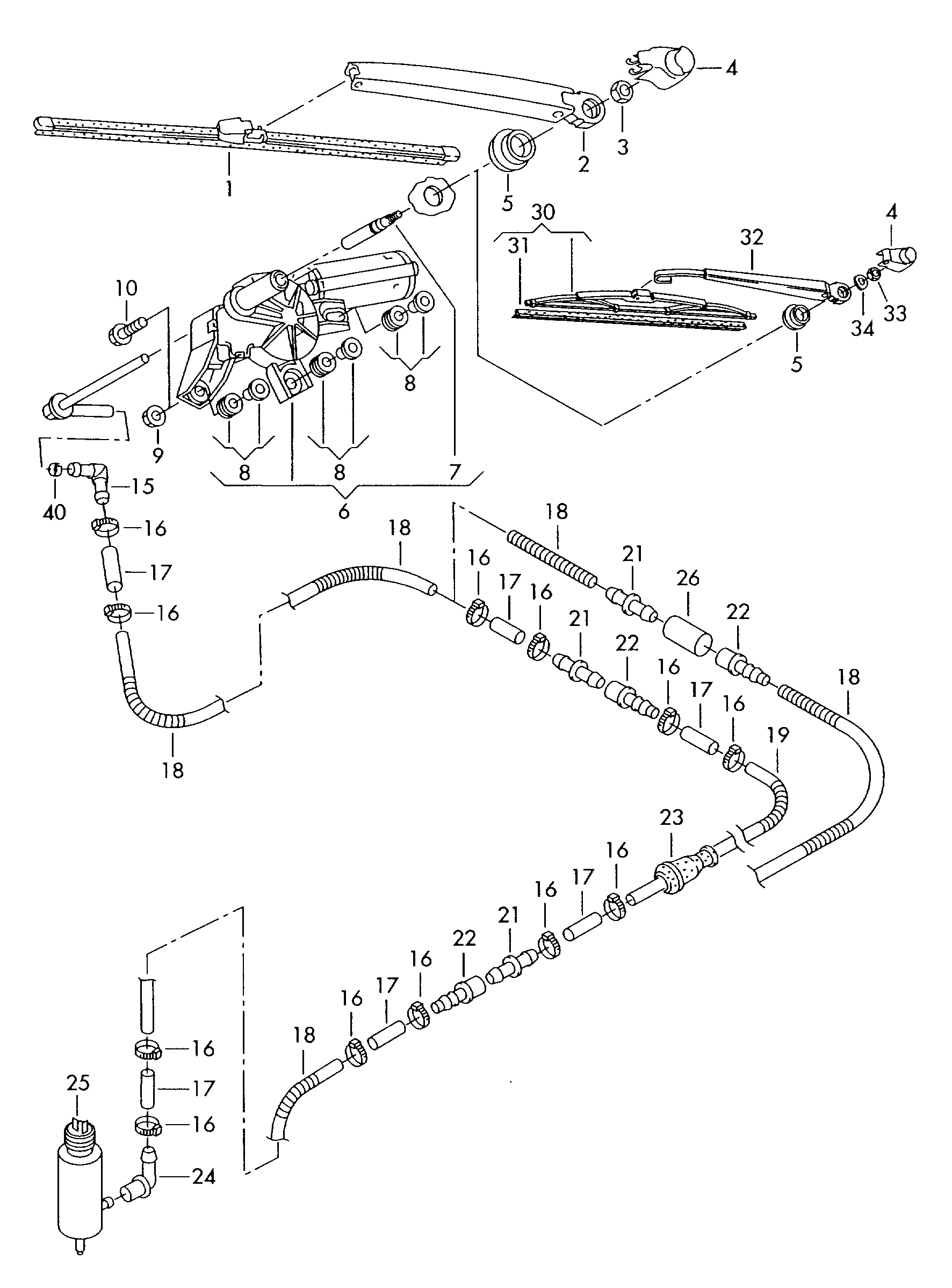 Seat 7H0 955 707 A - Wischarm-Satz, Scheibenreinigung parts5.com