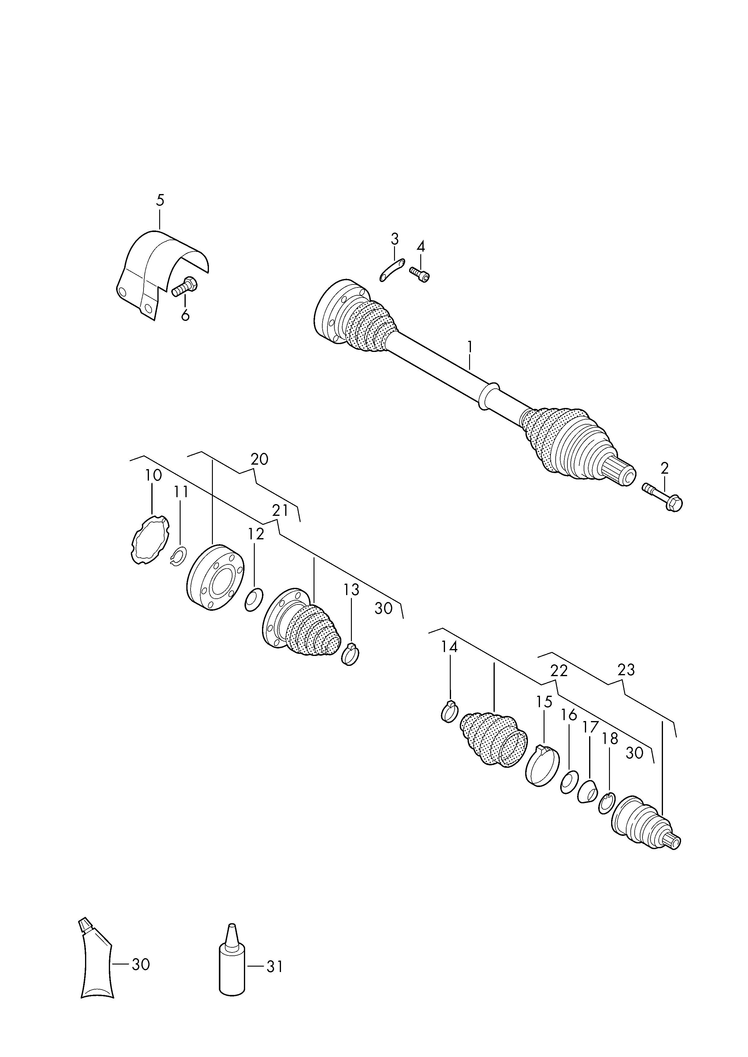 Skoda 1K0 498 099 E - Sada kĺbov hnacieho hriadeľa parts5.com