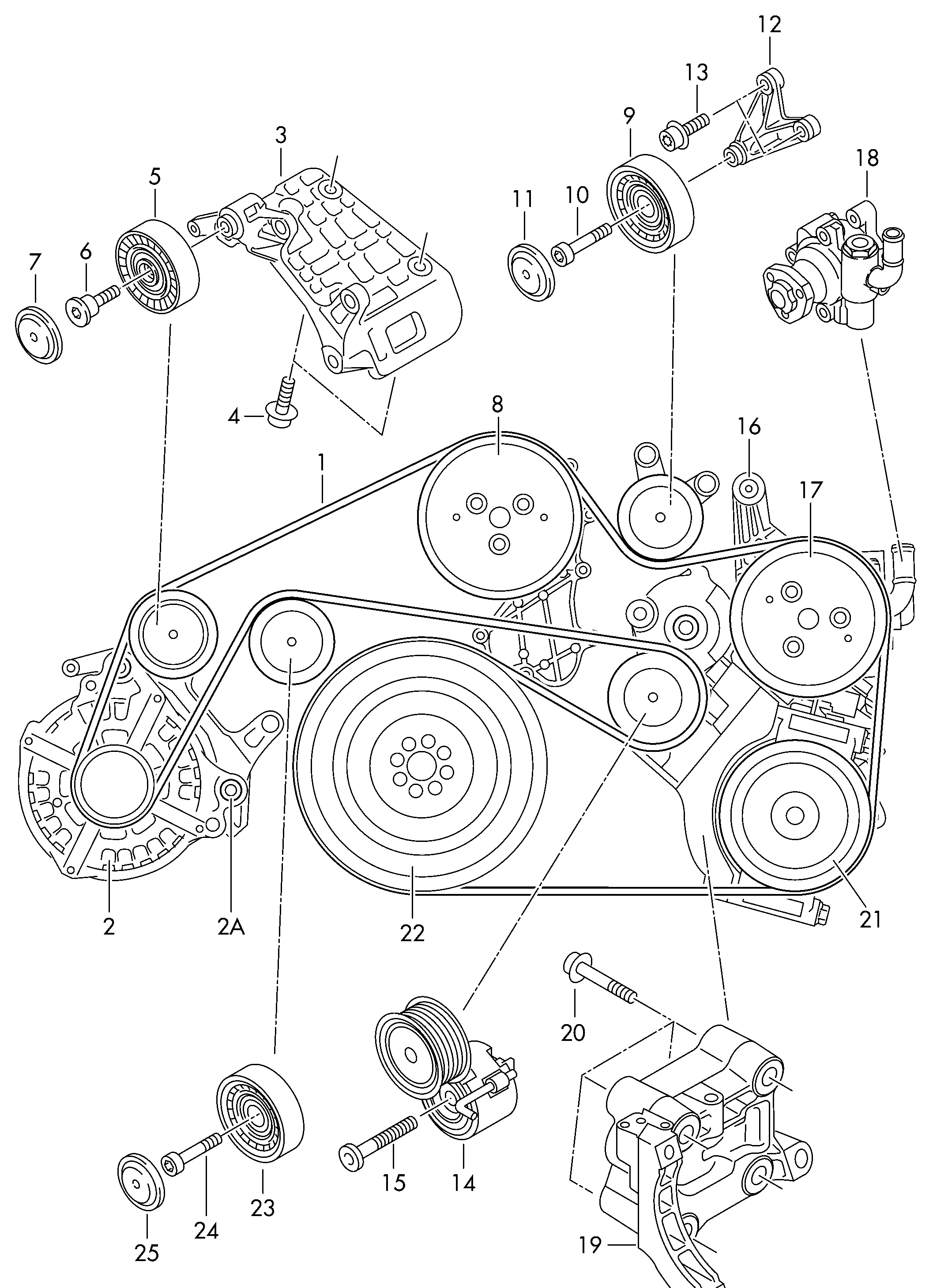 AUDI 059 903 341 J - Rola ghidare / conducere, curea transmisie parts5.com