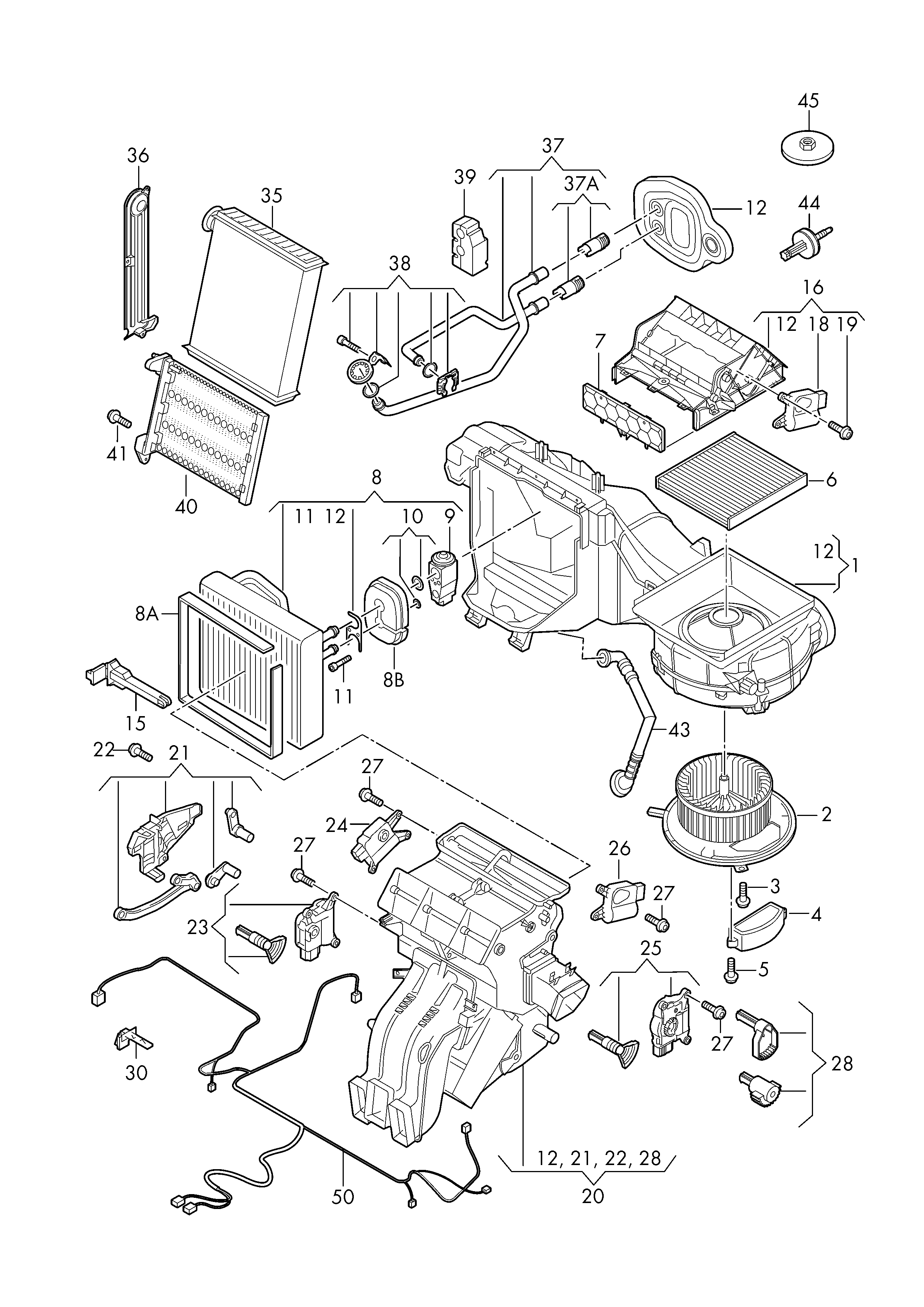 Seat 5Q1820102B - Höyrystin, ilmastointilaite parts5.com