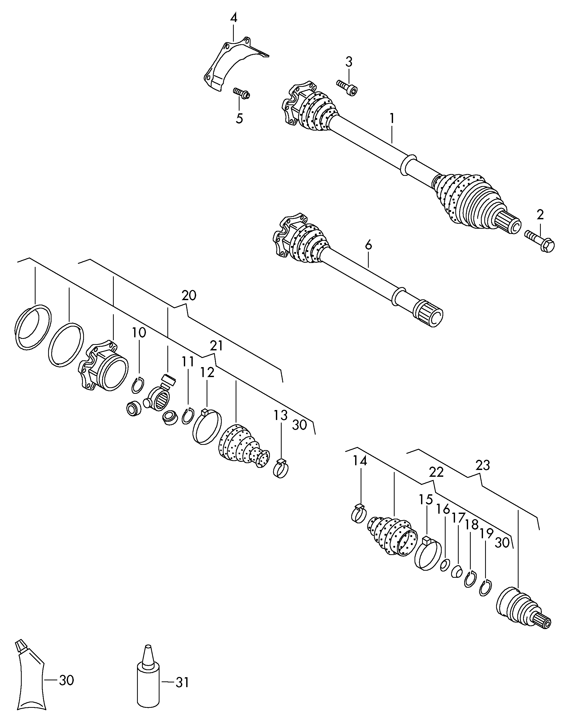 VW 4D0 498 099 A - Jeu de joints, arbre de transmission parts5.com