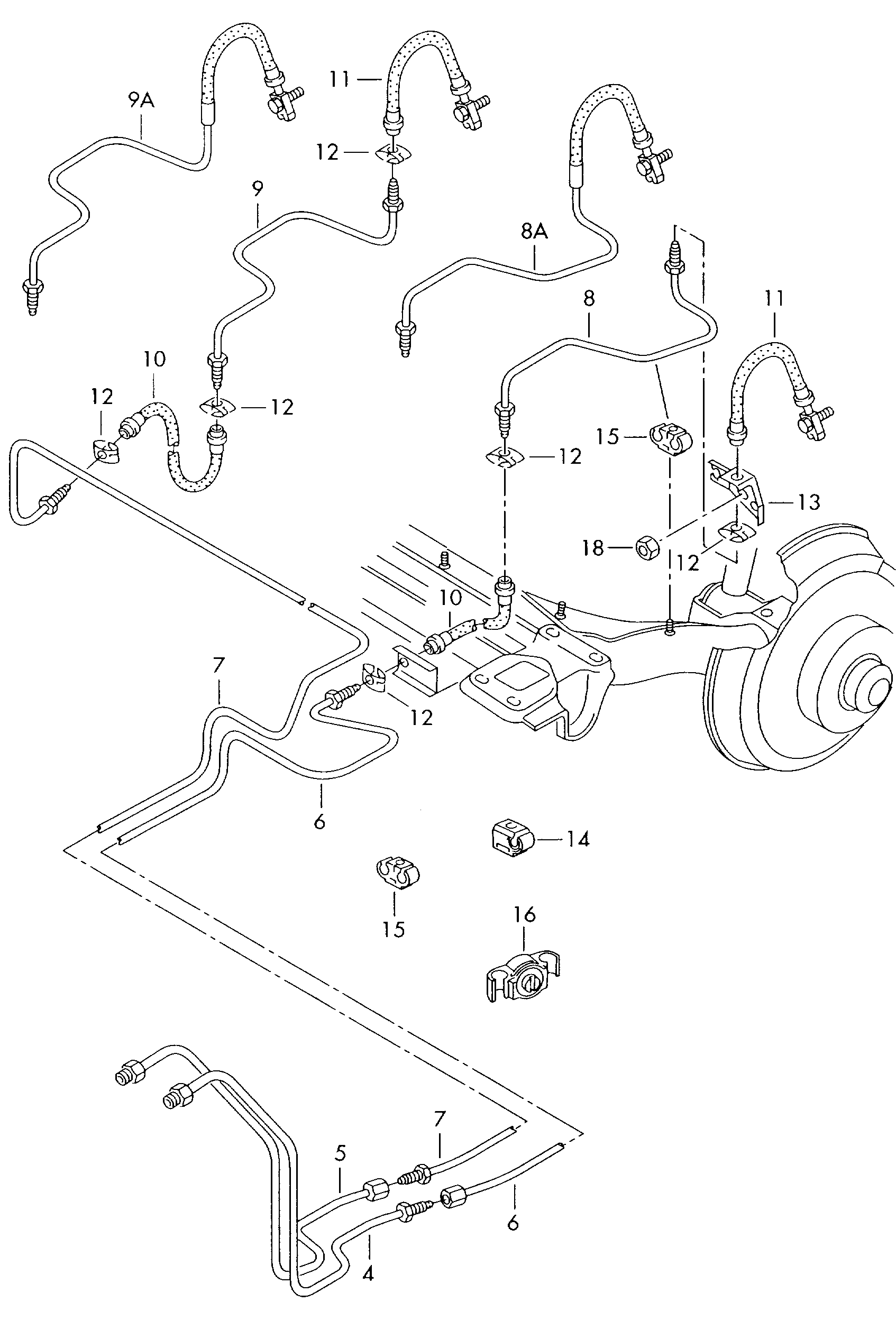 VAG 4E0 611 775L - Zavorna cev parts5.com