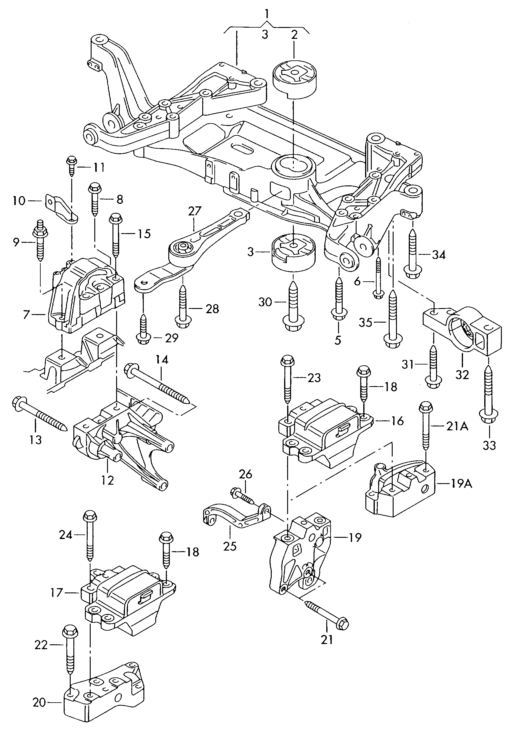 VW 3C0 199 868 C - Mounting, manual transmission parts5.com