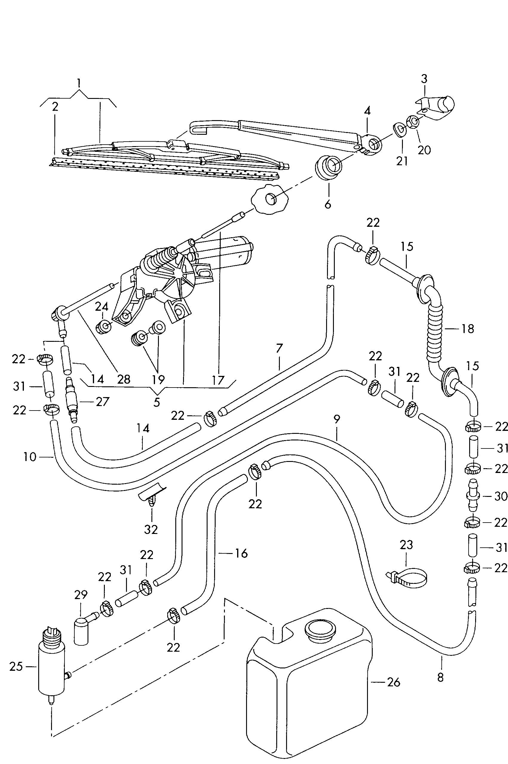 Seat 1J6 955 427 - Wiper Blade parts5.com