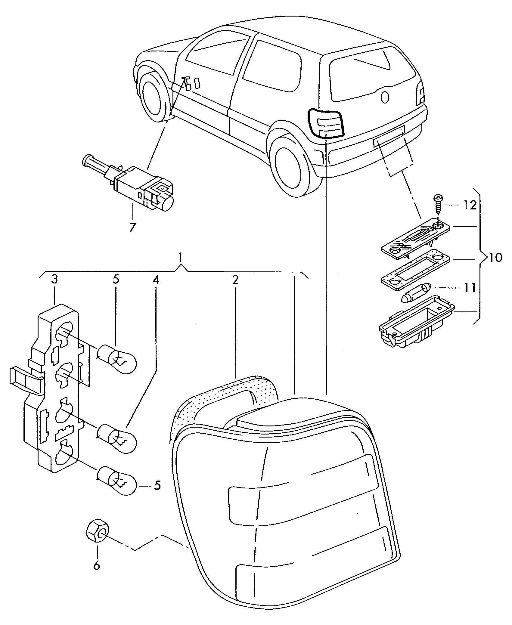 VW 6Q0 945 511 - Brake Light Switch parts5.com