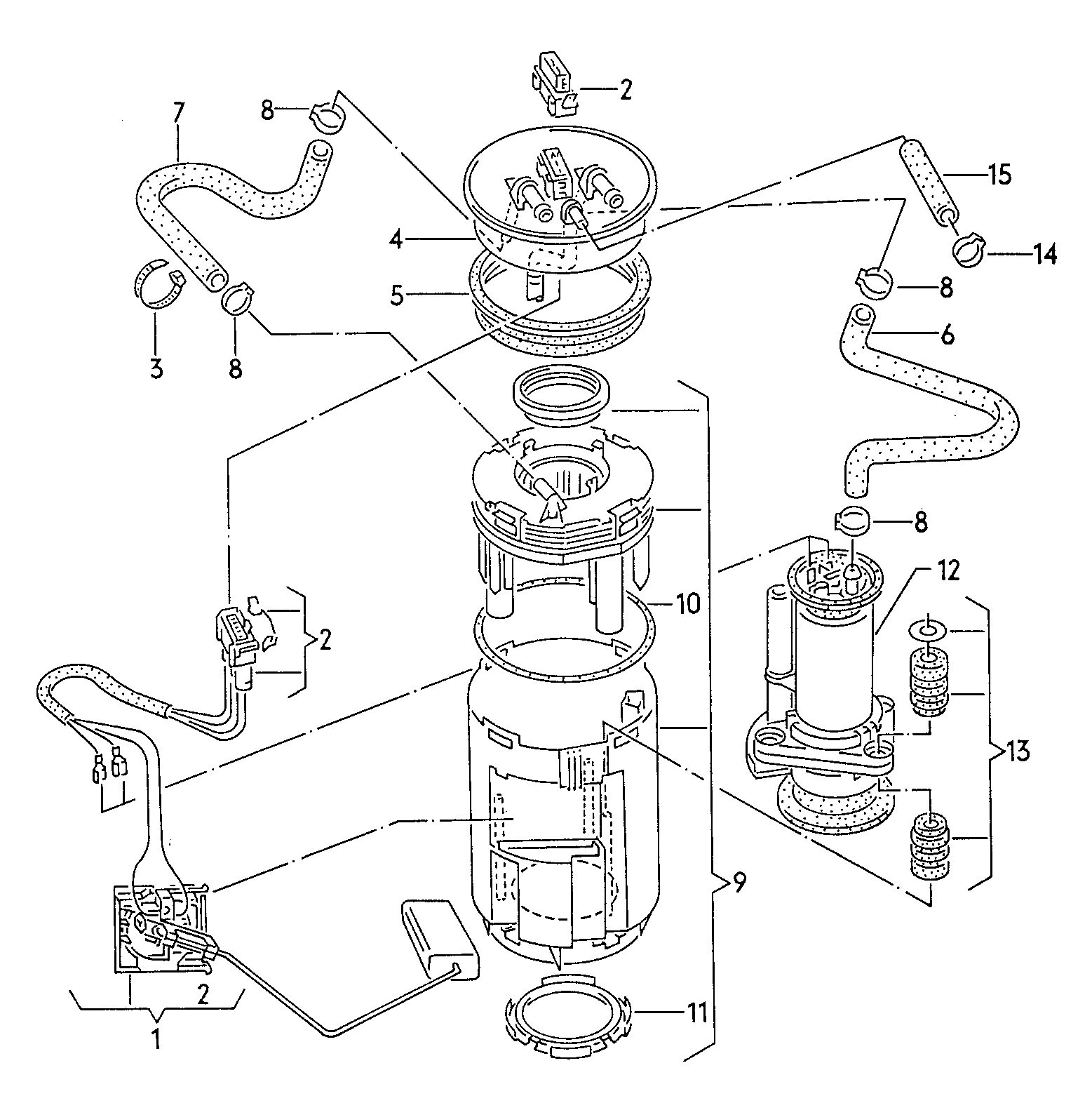 AUDI 1H0 919 651 P - fuel pump with housing parts5.com