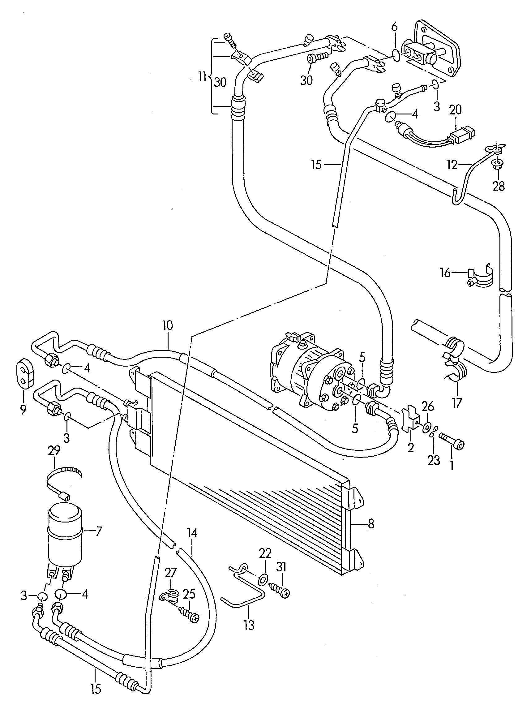 VW 7D0820413A - Condenser, air conditioning parts5.com