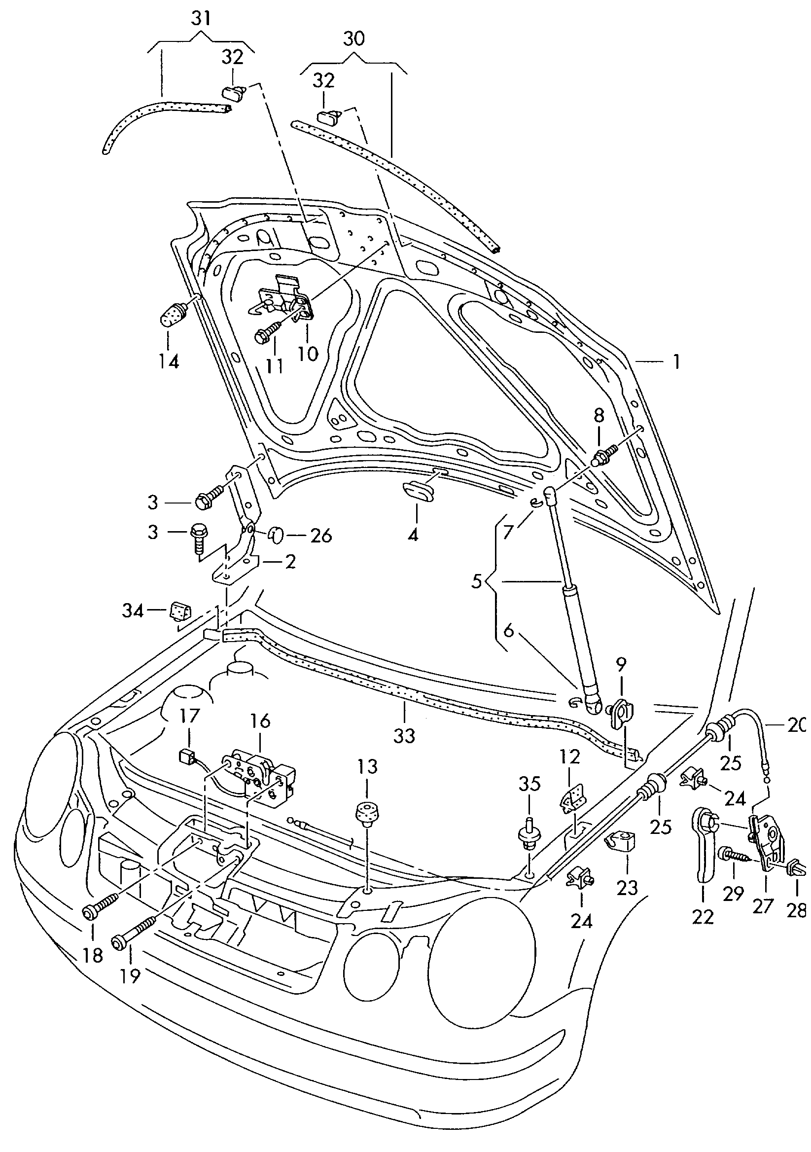 VW 6QE823031B - Bonnet, hood parts5.com