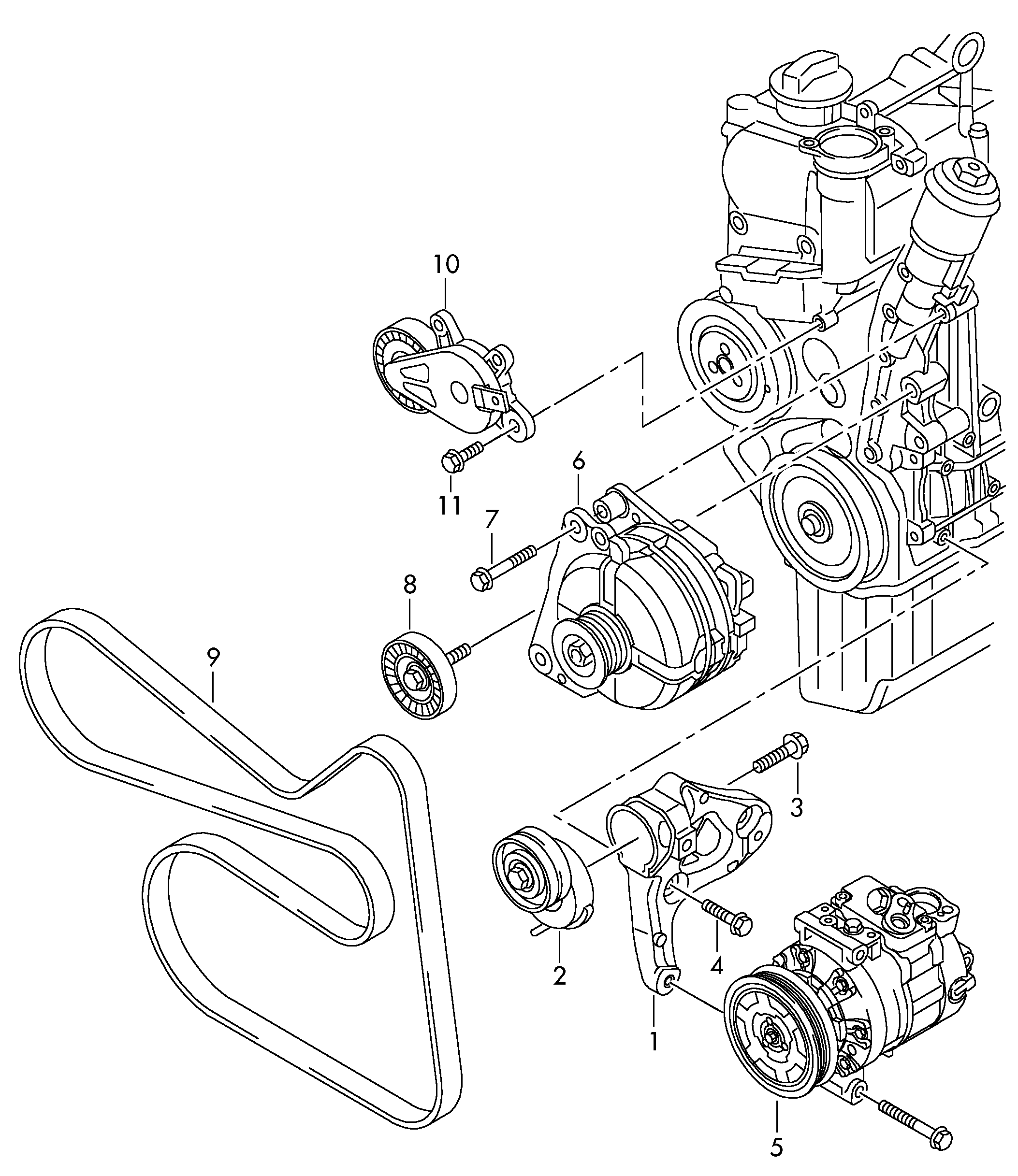 Seat 1J0145276B - Polea inversión / guía, correa poli V parts5.com