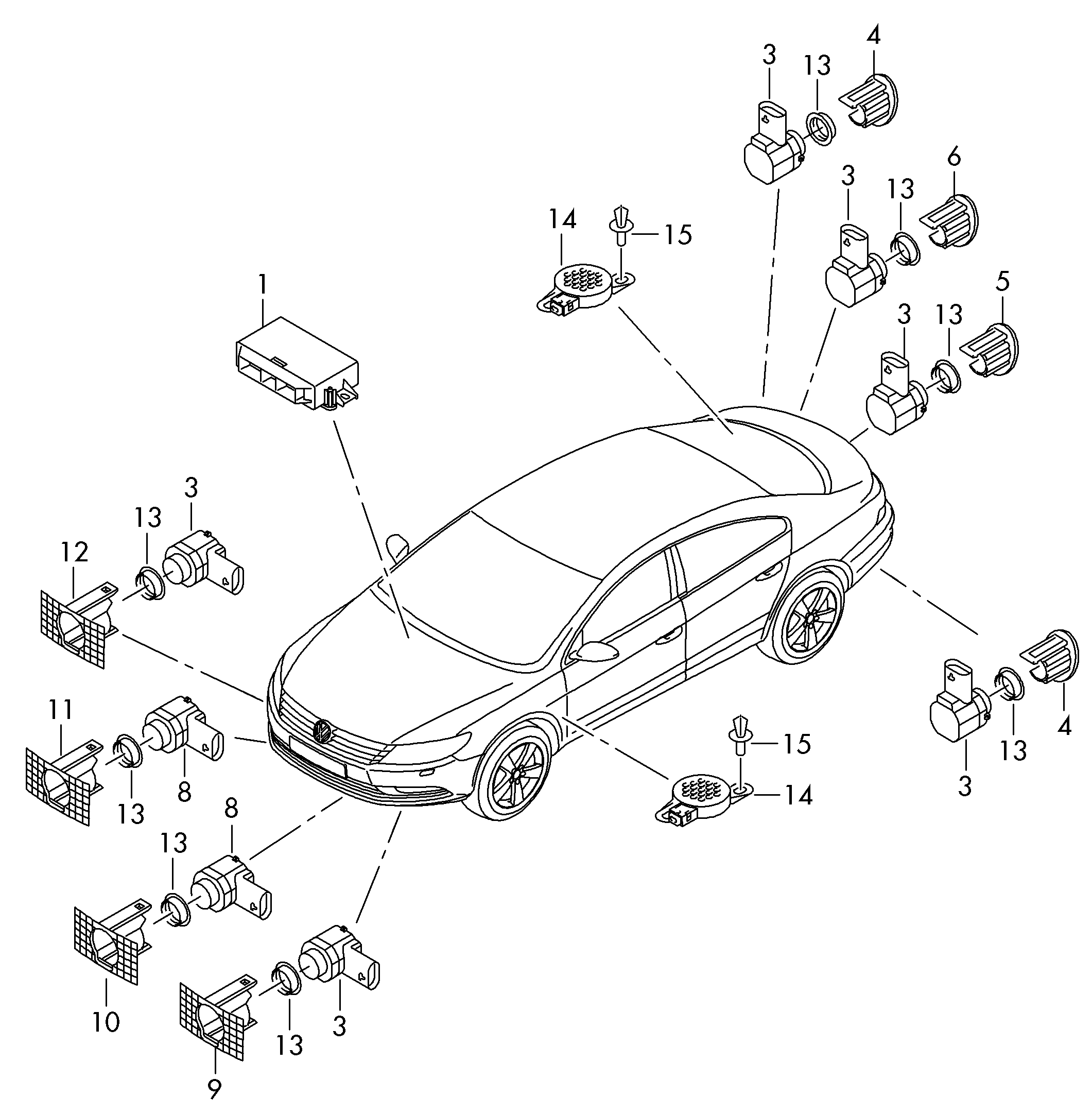 VAG 1S0 919 275D - Senzor, pomoć za parkiranje parts5.com