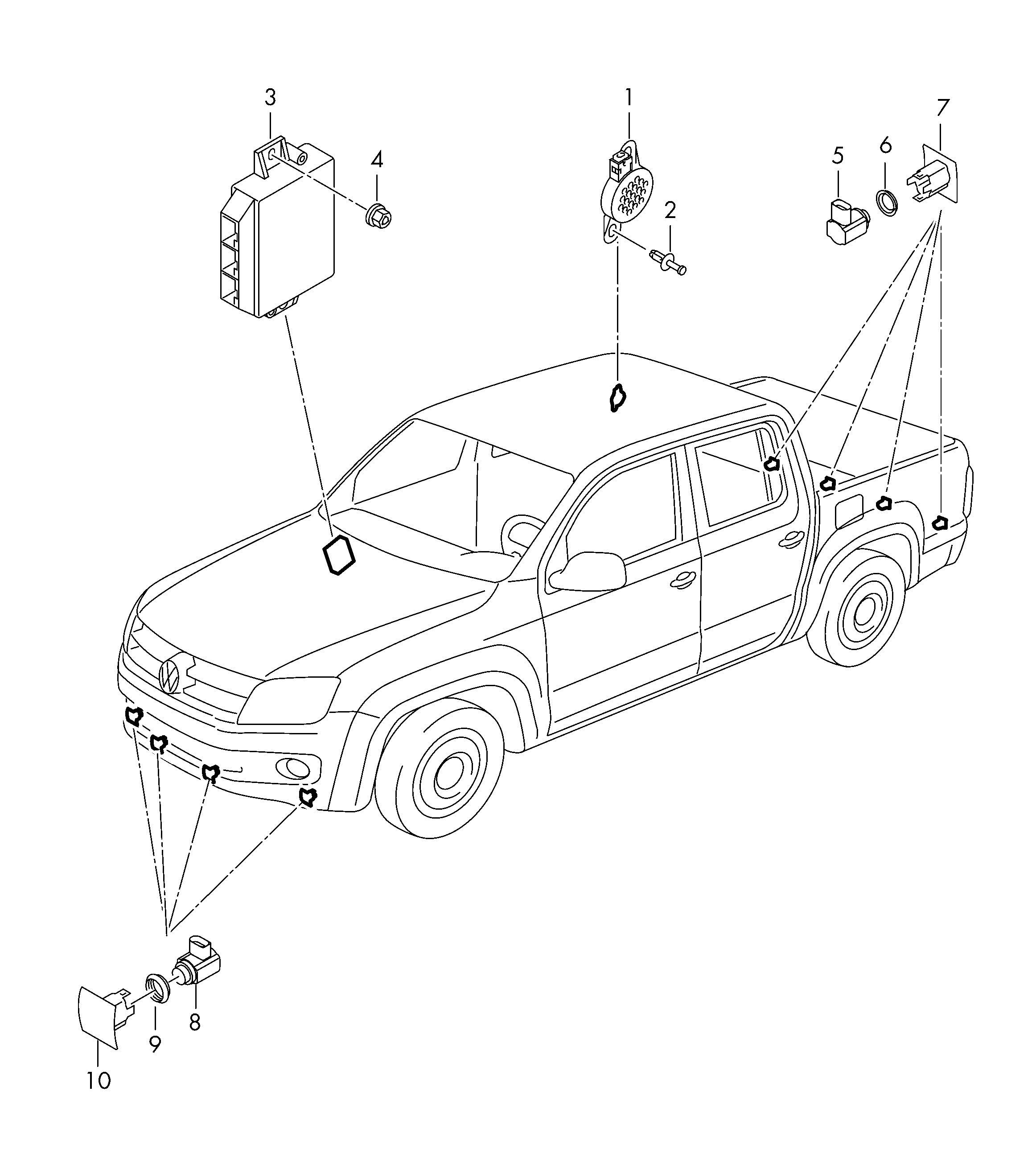 VW 1S0919275C - Sensor, parking assist parts5.com