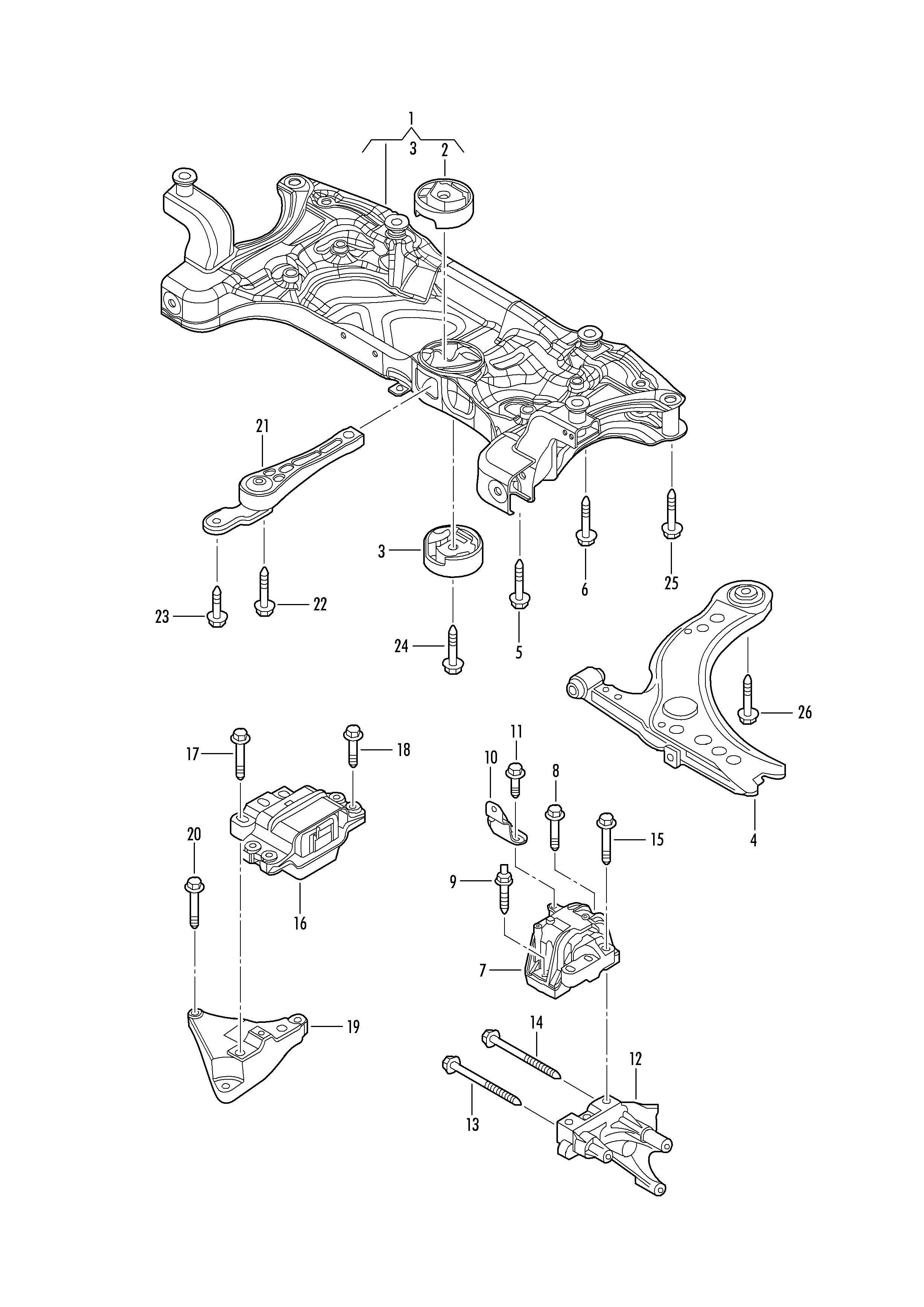 Skoda 1K0199868R - Yataklama, motor parts5.com