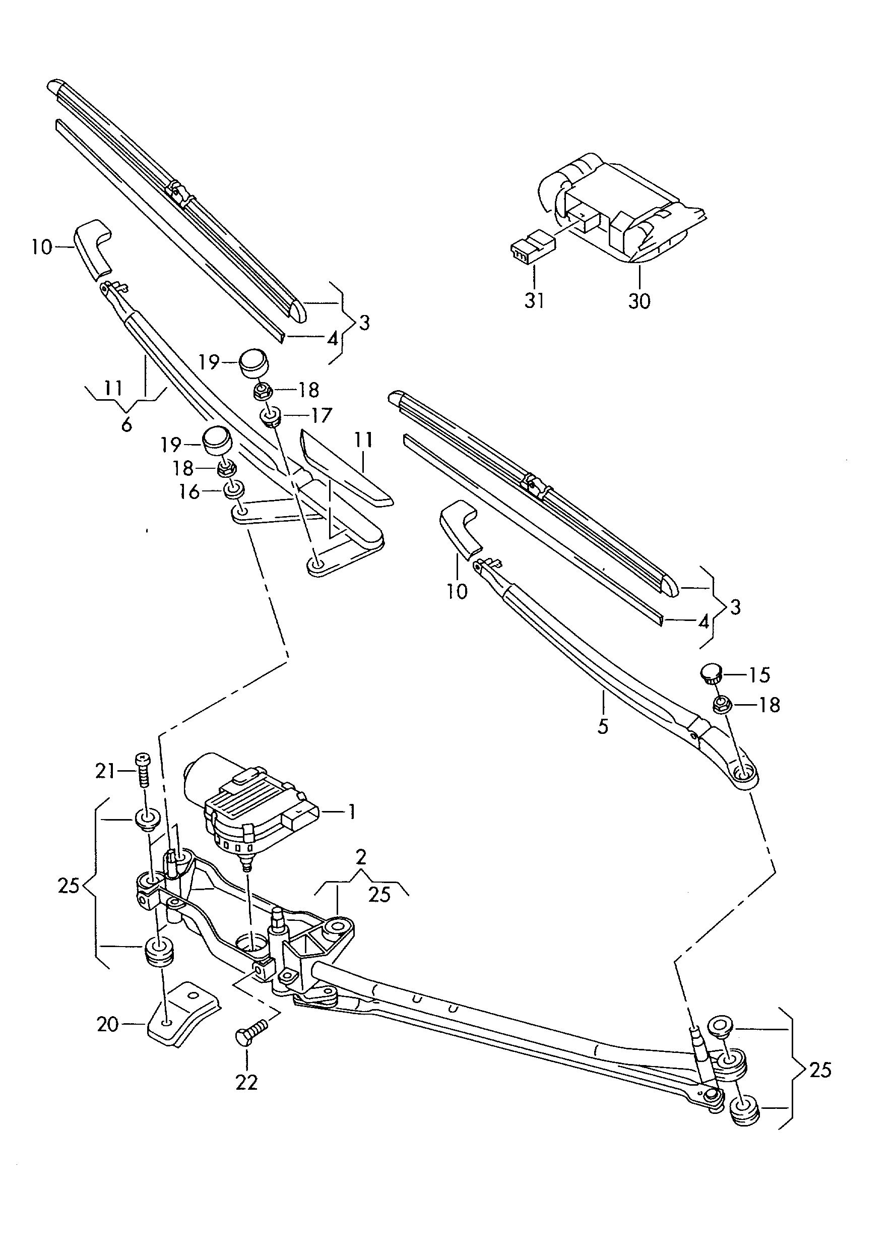 VAG 7L6 955 425 A - Pyyhkijänsulka parts5.com