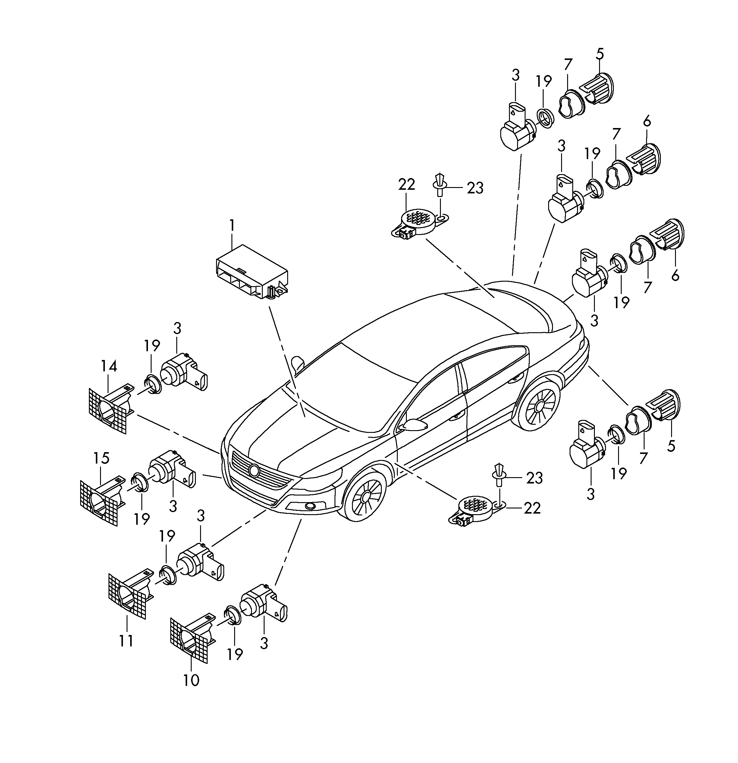 AUDI 4H0 919 275 - Senzor, pomoć pri parkiranju parts5.com