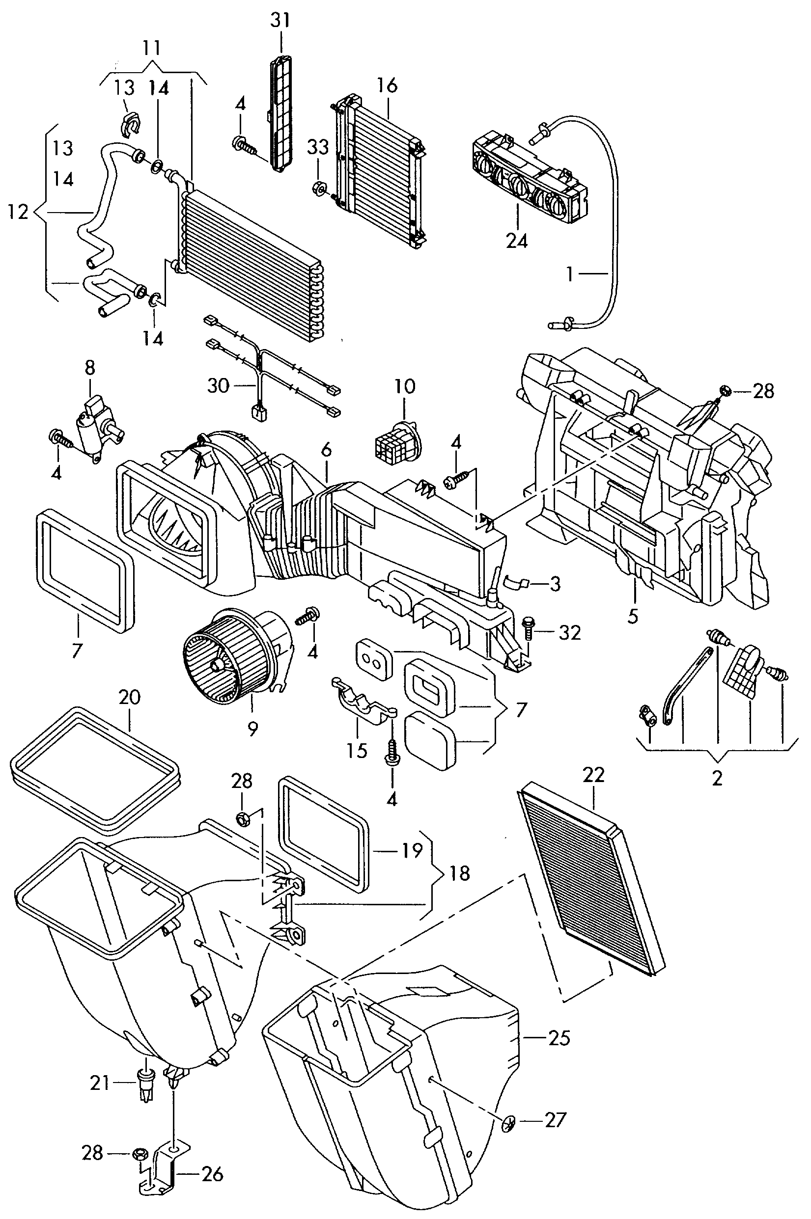 VW 2E0 819 017 C - Heat Exchanger, interior heating parts5.com