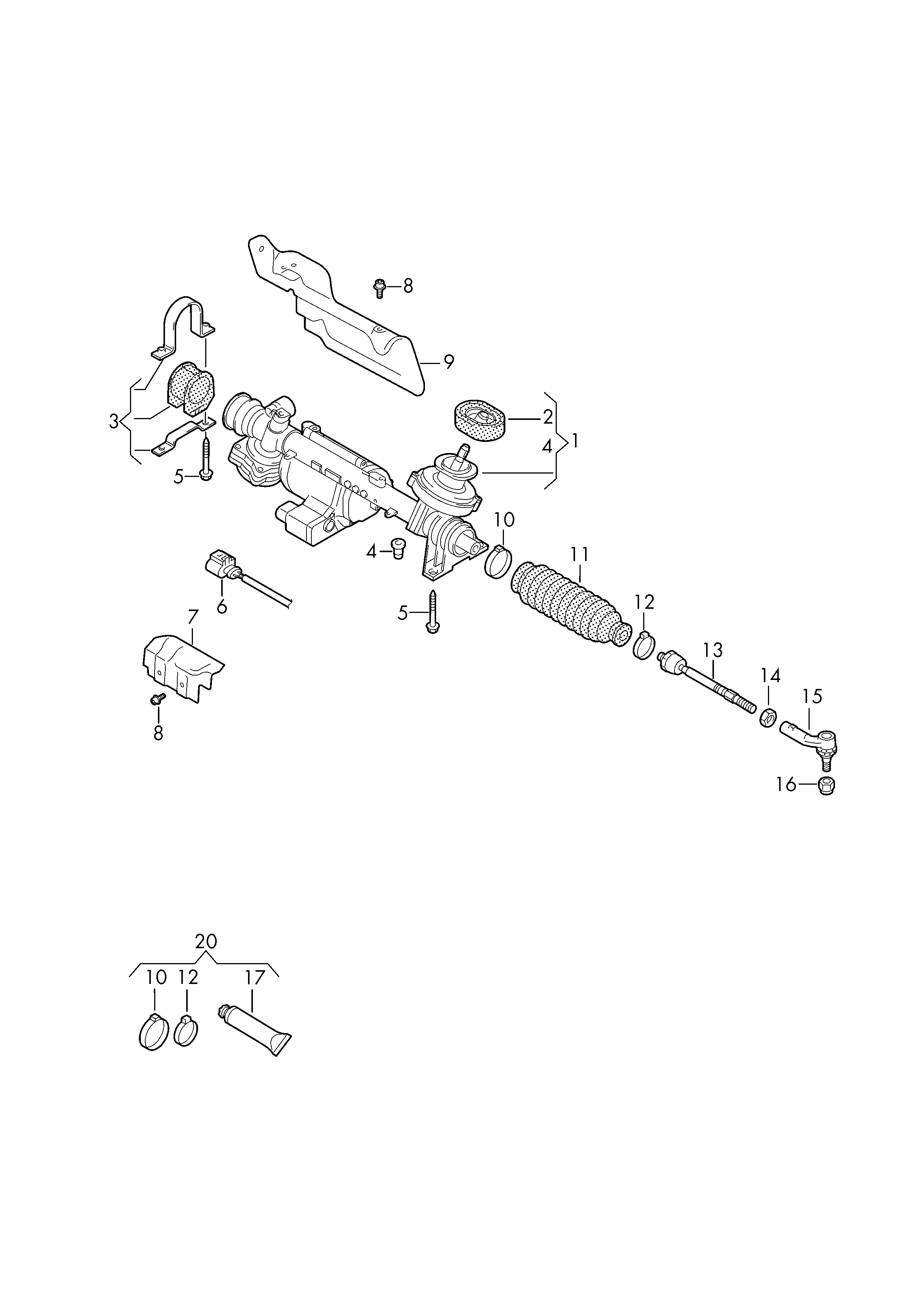 AUDI 1K0 423 811 E - Накрайник на напречна кормилна щанга parts5.com