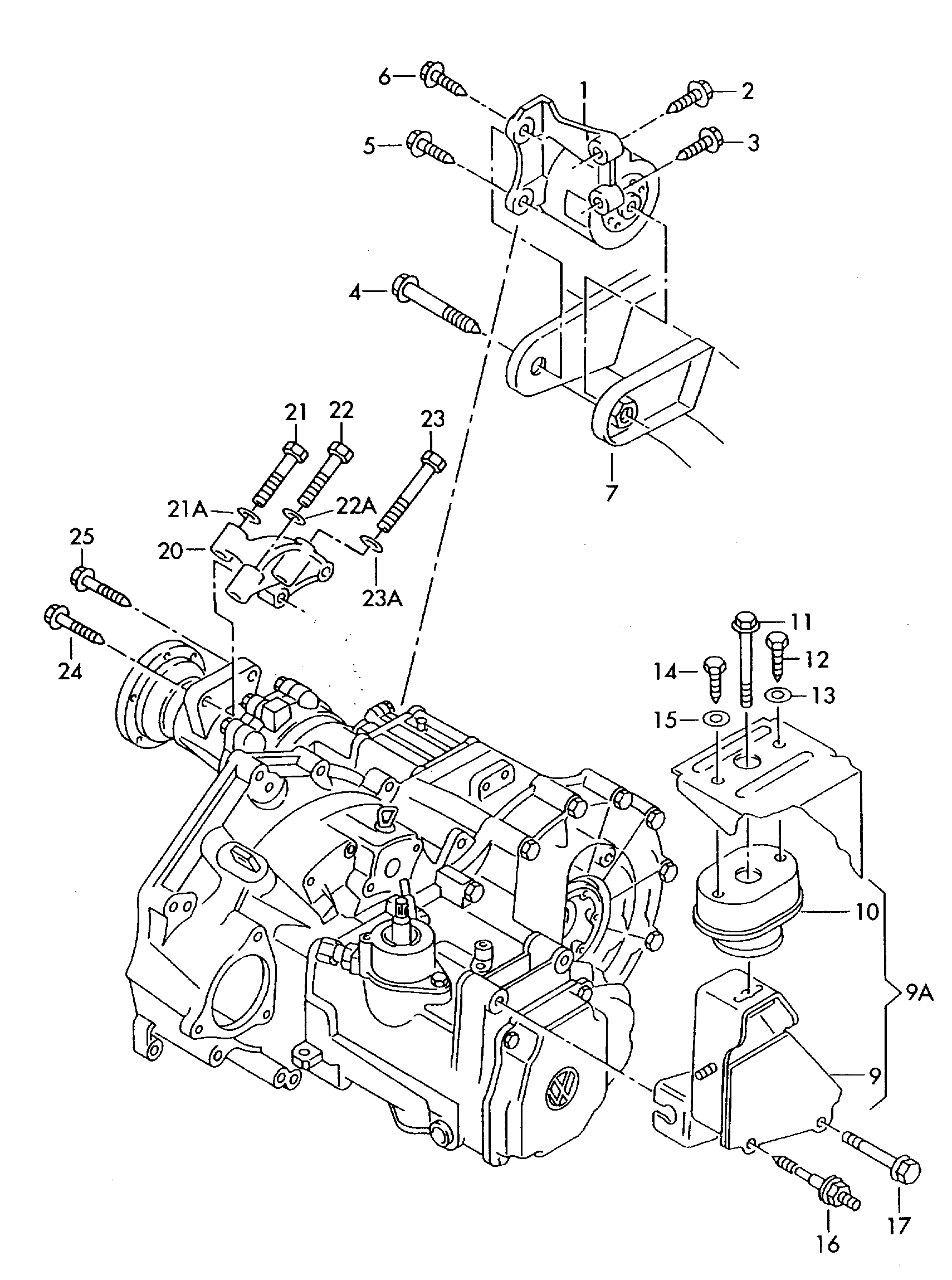 Skoda 701399201AG - Paigutus,Mootor parts5.com