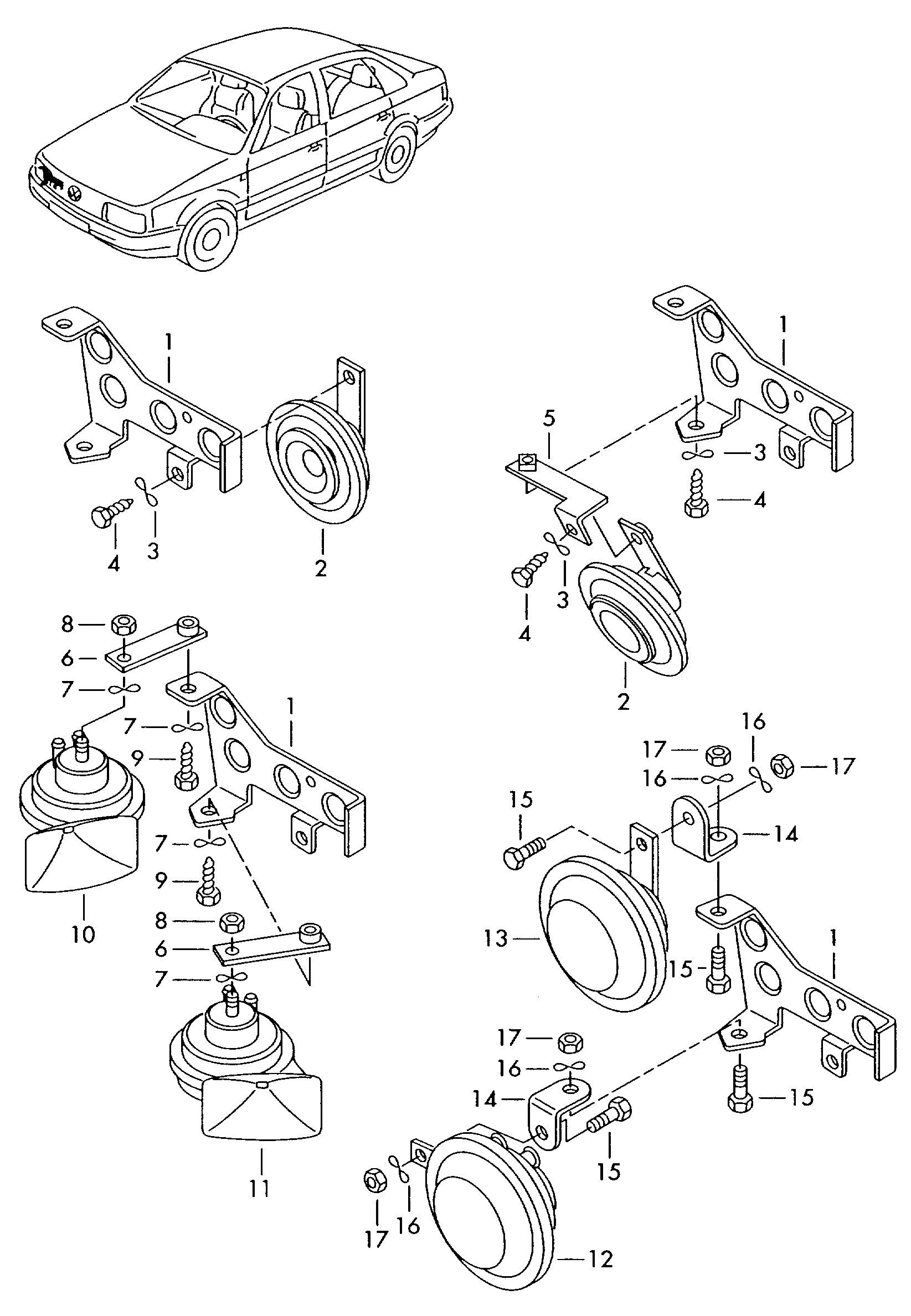 VW 171 951 223 - Claxon parts5.com