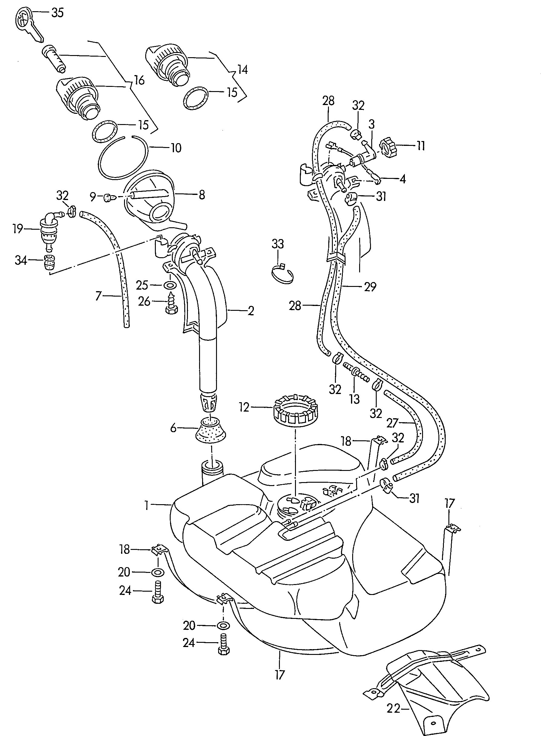 Seat 191 201 551 A - Tapa, depósito de combustible parts5.com