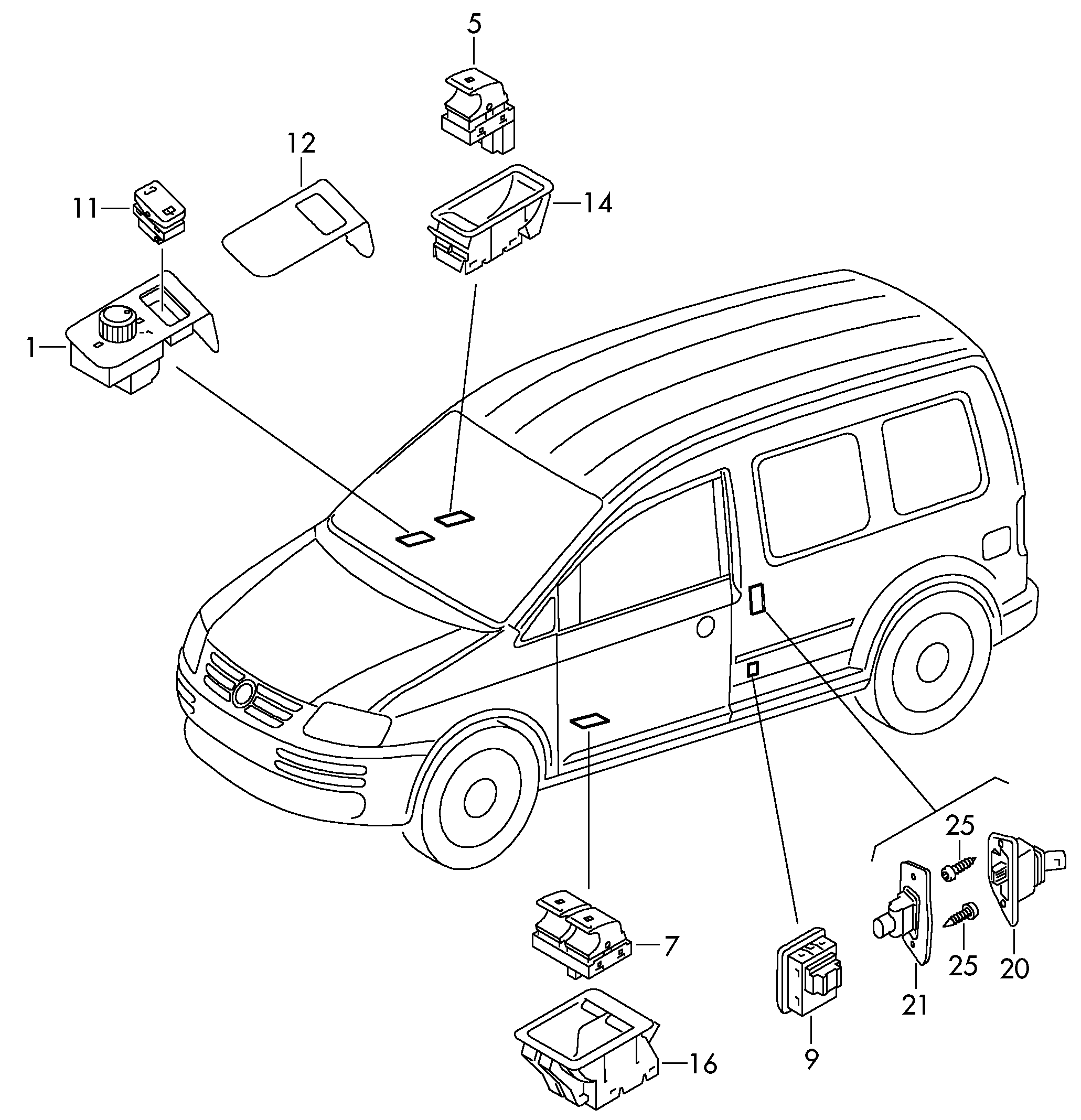 VAG 1K3 959 857 C - Kytkin, lasinnostin parts5.com