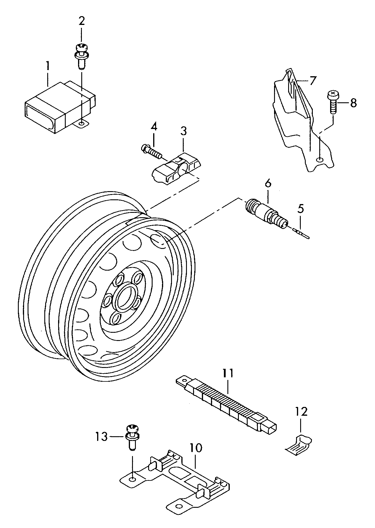 VW 7L0907275B - Senzor kolesa, Sistem za kontrolo pritiska v pnevmatikah parts5.com