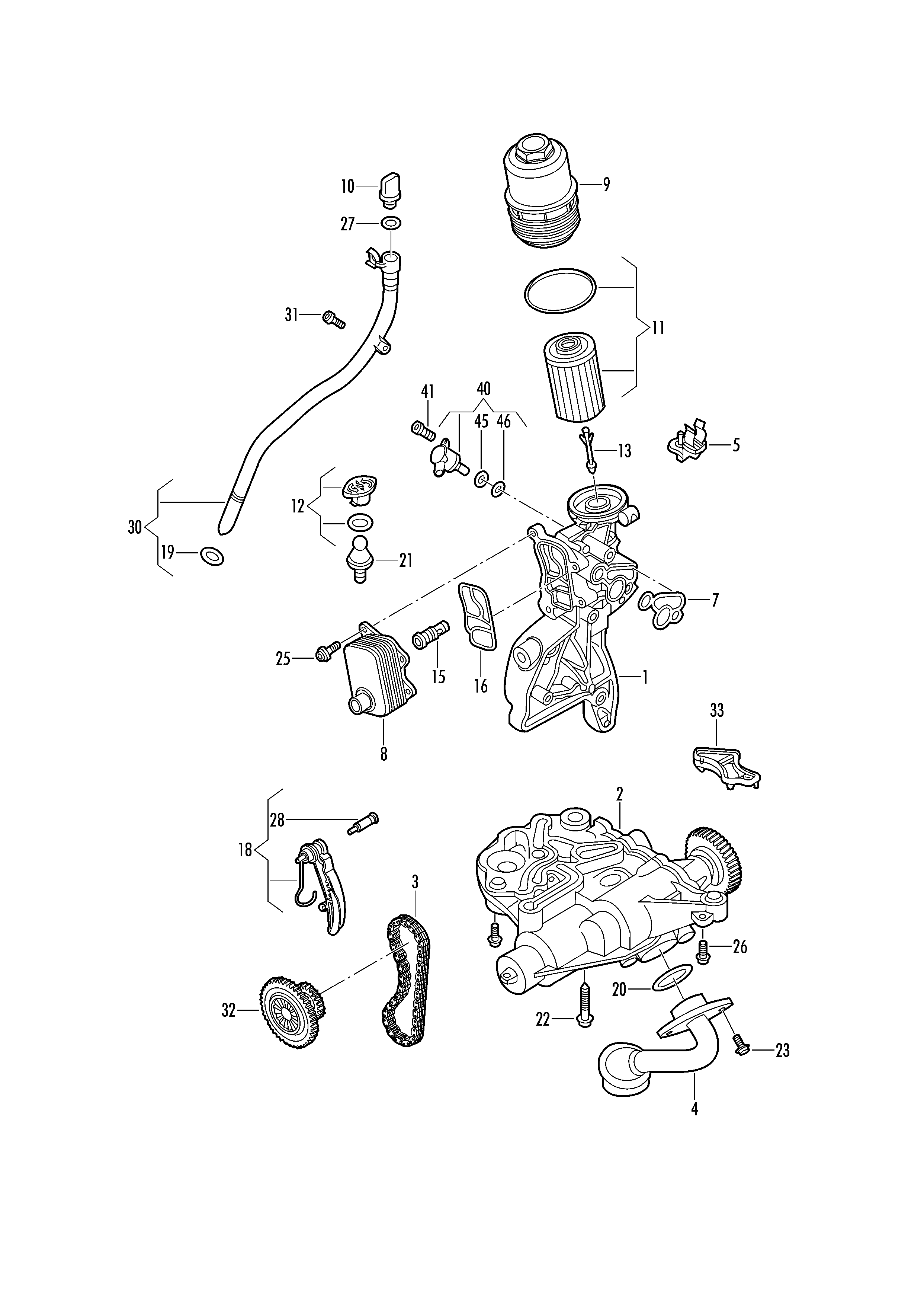 AUDI 06K 115 225 D - Łańcuch, napęd pompy oleju parts5.com