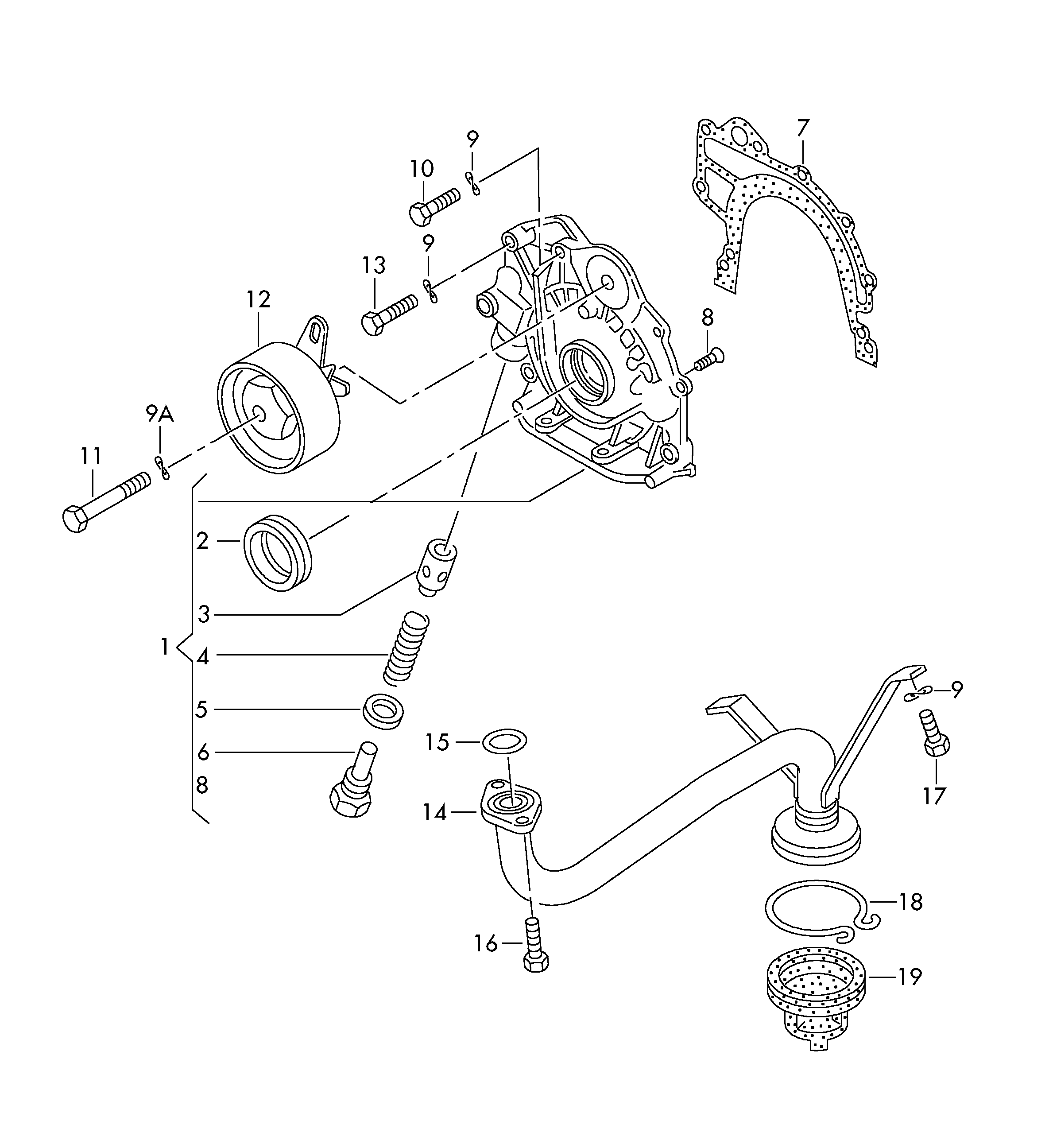 Skoda 074.109.243F - Zatezač, zupčasti kaiš parts5.com