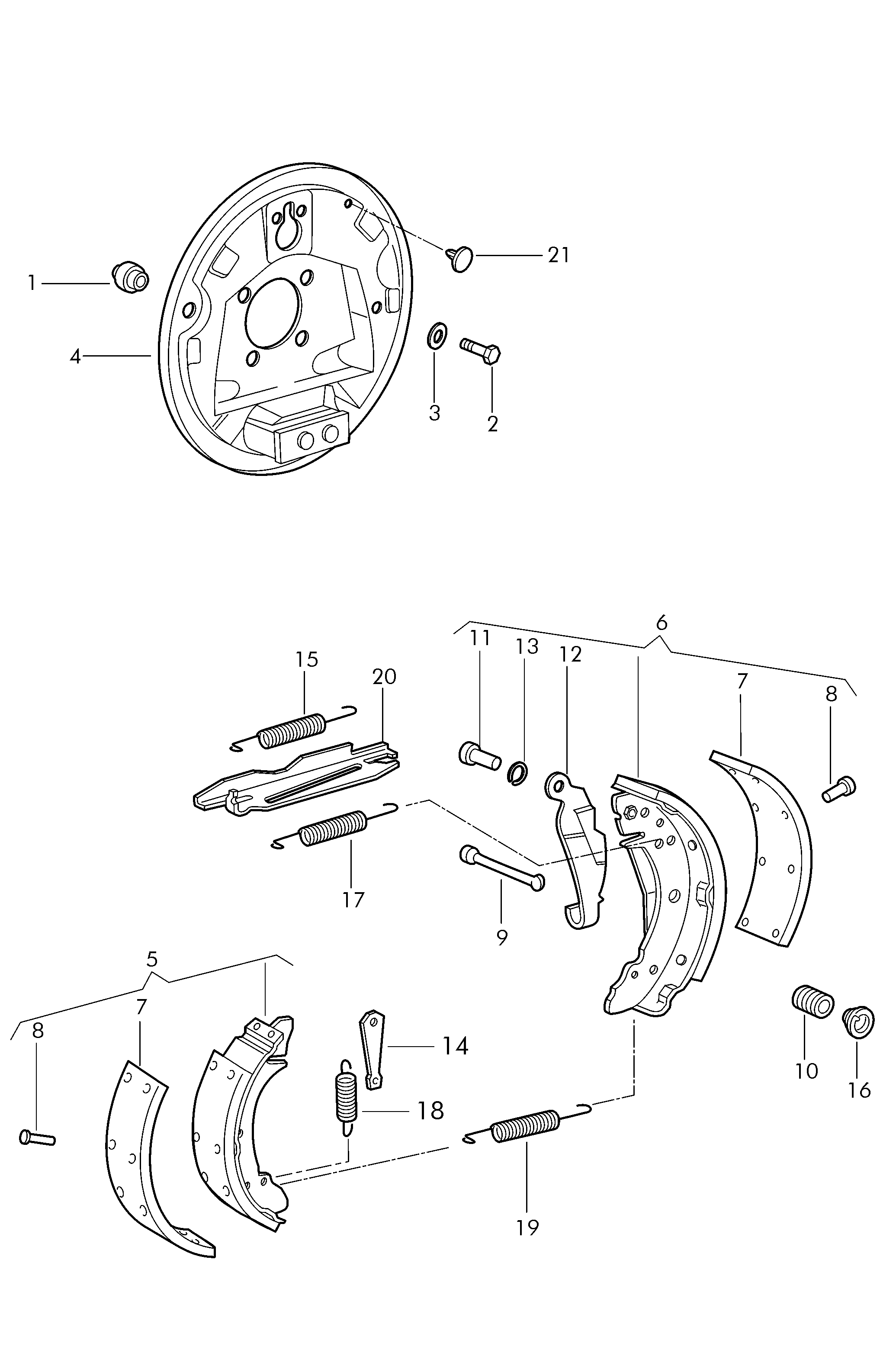 VW 5U0698525B - Sada brzdových čeľustí parts5.com